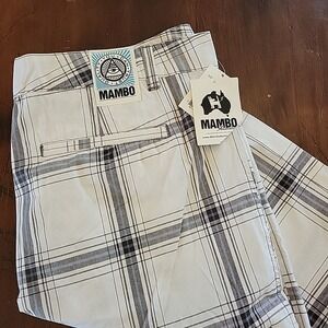 Mambo Australia Plaid Cargo Shorts Men 34 Cotton Casual Preppy NEW